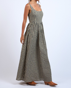 PRAIRIE GINGHAM MAXI DRESS