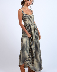 PRAIRIE GINGHAM MAXI DRESS