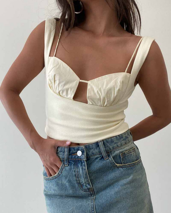 REIMI RIBBED CONTRAST TANK
