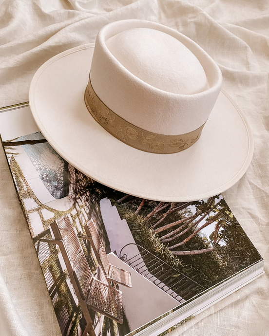 IRIA FELT BOATER HAT